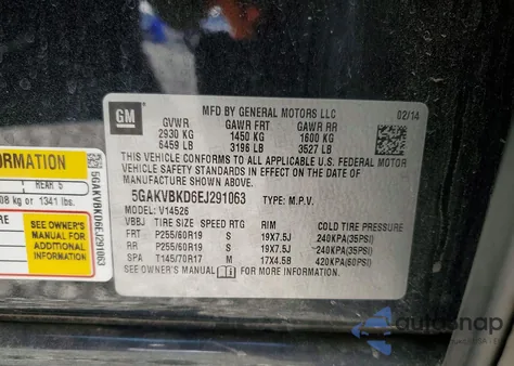 2014 Buick Enclave из США, поврежденный, VIN 5GAKVBKD6EJ291063